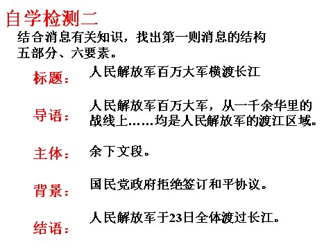 初二上册语文人民解放军百万大军横渡长江3第10页