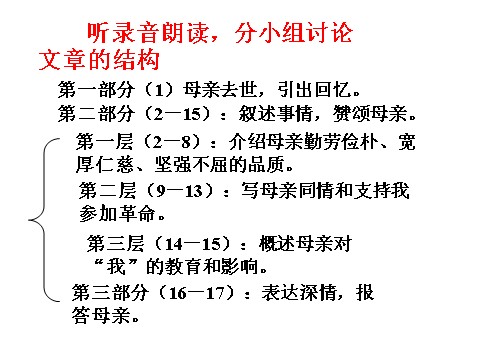 初二上册语文回忆我的母亲1第9页