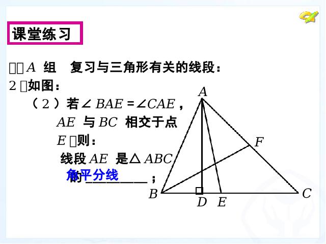 初二上册数学第11章三角形复习题11数学公开课第9页