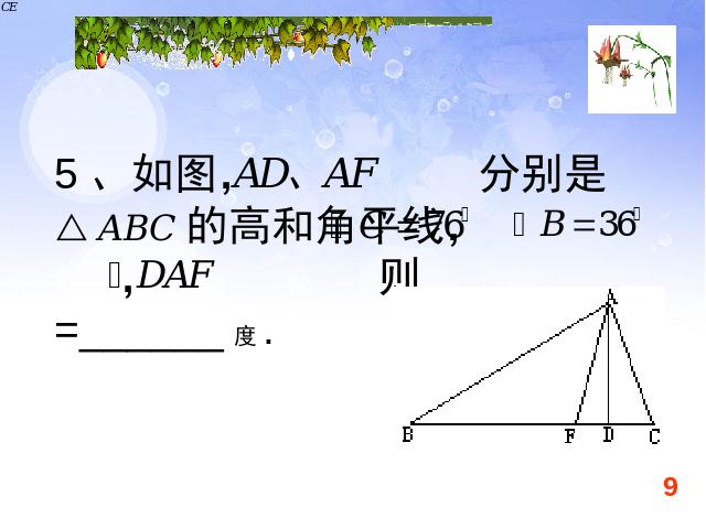 初二上册数学数学第11章三角形复习题11ppt原创课件（）第9页