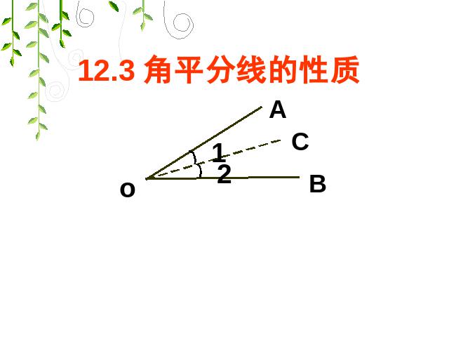 初二上册数学数学12.3角的平分线的性质ppt比赛获奖教学课件第1页