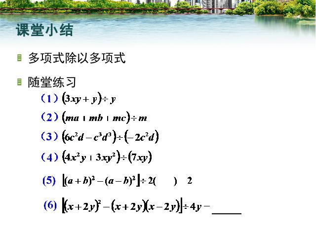 初二上册数学数学14.1整式的乘法多项式除以单项式下载第8页