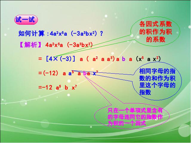 初二上册数学数学14.1整式的乘法上课下载第8页