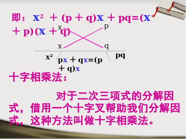 初二上册数学数学公开课ppt14.3因式分解十字相乘法课件第7页