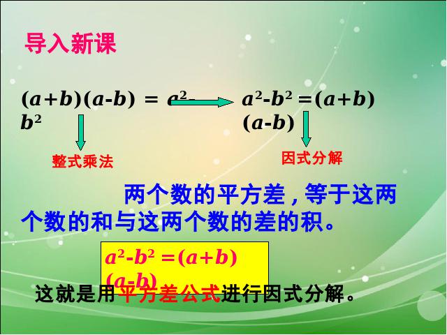 初二上册数学数学14.3因式分解平方差公式优质课ppt课件下载第5页