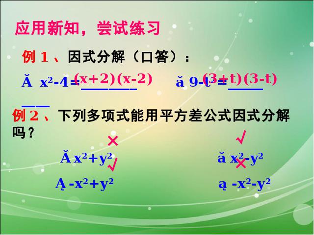 初二上册数学数学14.3因式分解平方差公式优质课ppt课件下载第6页