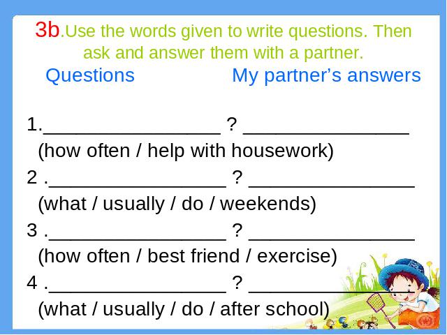 初二上册英语How often do you exercise PPT教学自制课件(英语)第7页