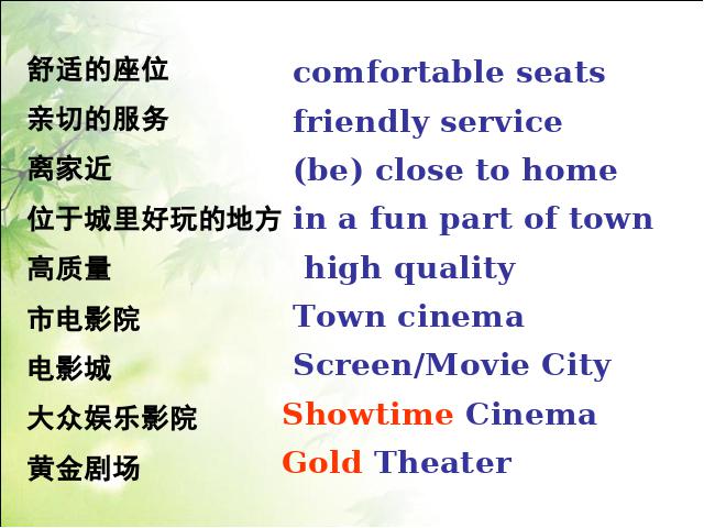 初二上册英语英语Unit4 What's the best movie theater 第5页