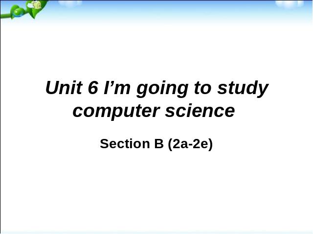 初二上册英语I'm going to study computer science Section B 2a-2e课件下载第1页