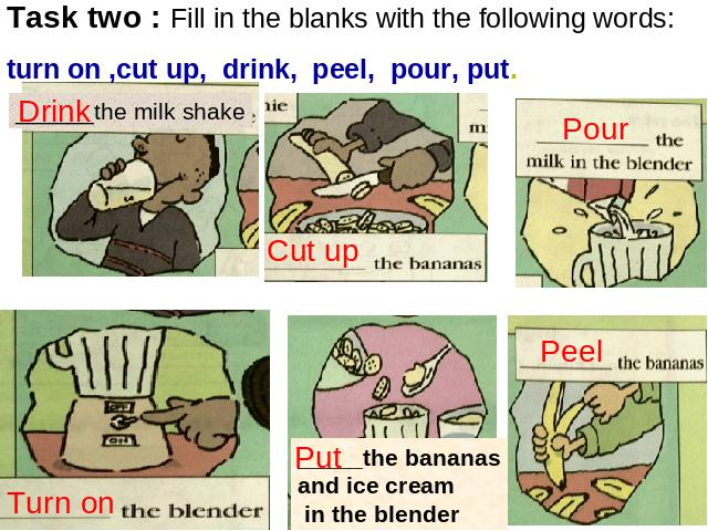 初二上册英语How do you make a banana milk shake复习课第5页