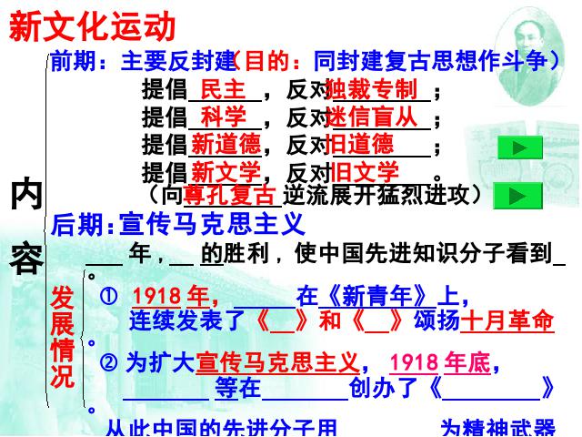 初二上册历史历史第9课新文化运动上课下载第10页