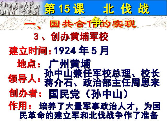 初二上册历史历史优质课《北伐战争》教案教学设计第8页