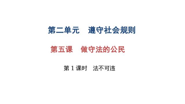 初二上册道德与法治道德与法治精品《法不可违》第1页