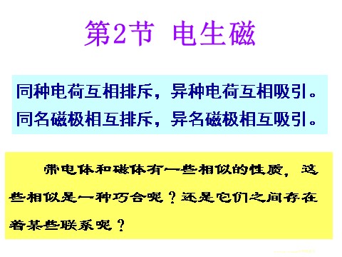 初二下册科学（教科版）新浙教版八年级科学优质课1.2电生磁ppt课件第1页