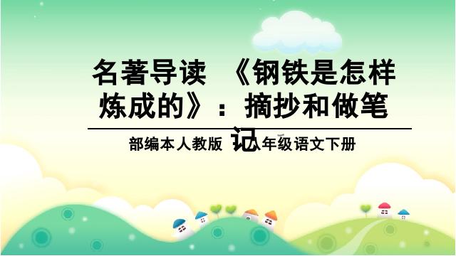 初二下册语文公开课《《钢铁是怎样炼成的》:摘抄和做笔记》第1页