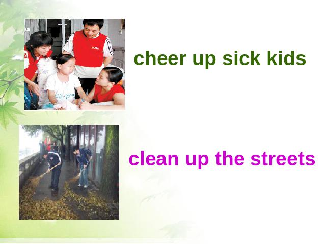 初二下册英语I'll help to clean up the city parks 第10页