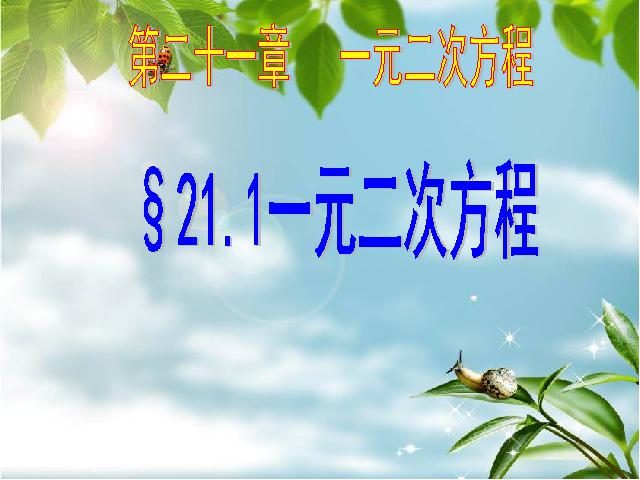 初三上册数学教学比赛获奖课件21.1一元二次方程ppt（数学）第1页