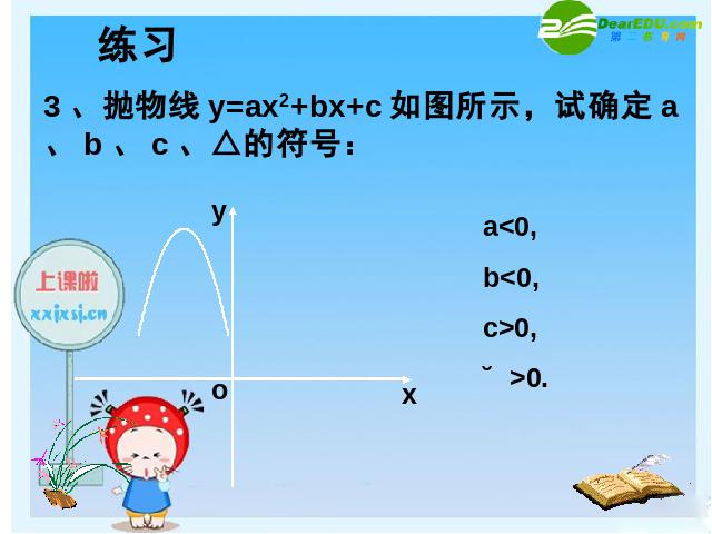 初三上册数学《26.1.4二次函数y=ax2+bx+c的图像及性质》第9页