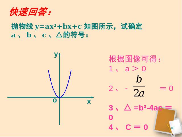 初三上册数学《26.2用函数观点看一元二次方程》第10页