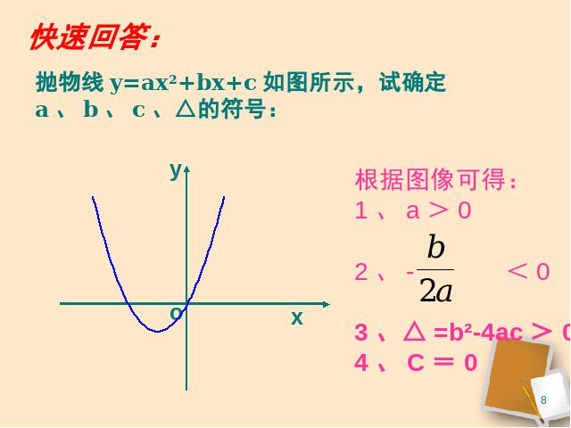 初三上册数学《26.2用函数观点看一元二次方程》第8页