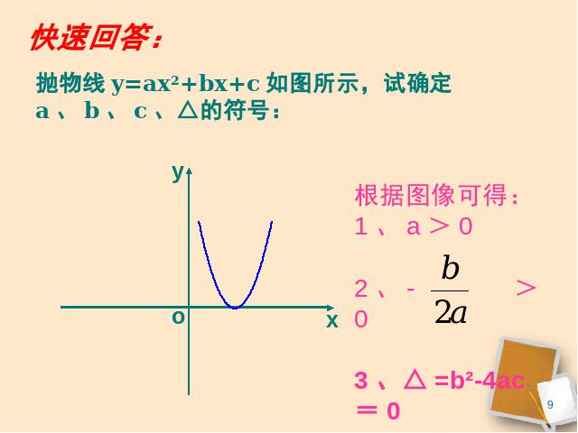 初三上册数学《26.2用函数观点看一元二次方程》第9页