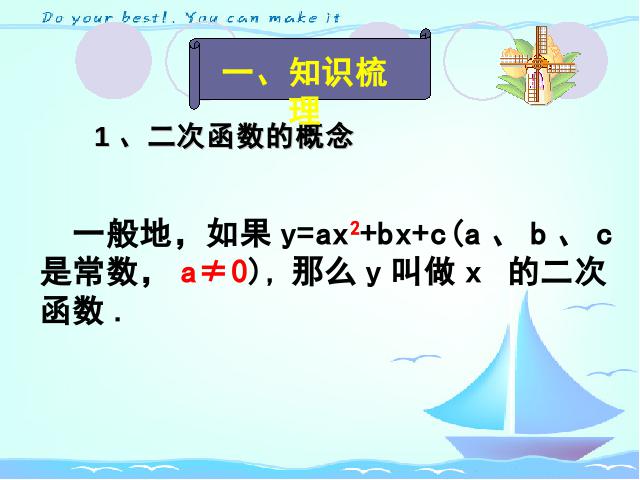 初三上册数学数学第22章二次函数复习题22ppt原创课件（）第2页