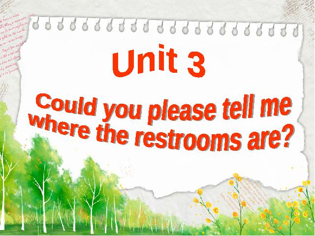 初三上册英语全一册课件Unit3 Could you please tell me where the restrooms are第2页