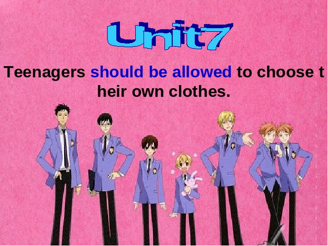 初三上册英语全一册《Unit7 Teenagers should be allowed to choose their第1页
