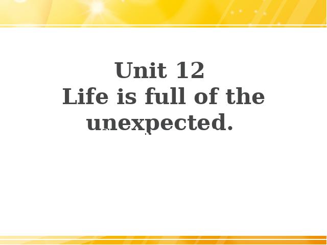 初三上册英语全一册《unit12 Life is full of the unexpected》(PEP)第1页