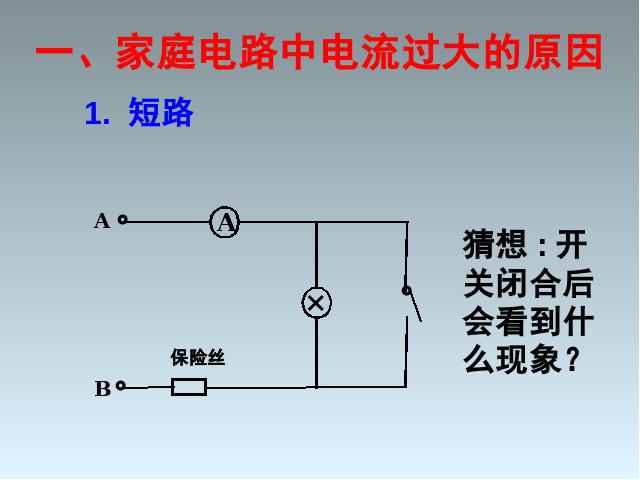 初三上册物理全一册《19.2家庭电路中电流过大的原因》物理第7页