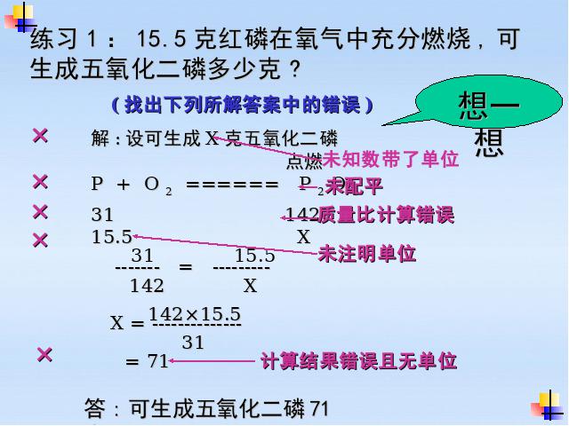 初三上册化学课题3利用化学方程式的简单计算教研课第7页