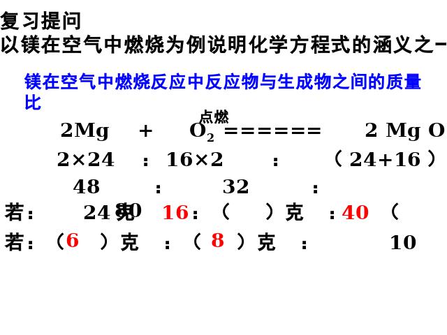 初三上册化学课题3利用化学方程式的简单计算化学公开课第2页