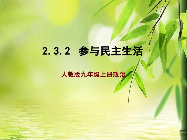 初三上册道德与法治《3.2参与民主生活》(道德与法治)第1页