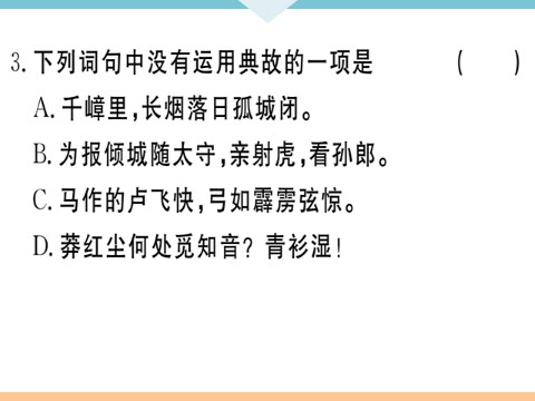 初三下册语文（旧人教版）12 词四首 每课习题第4页