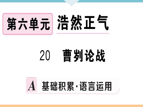 初三下册语文（旧人教版）20 曹刿论战 每课习题第1页