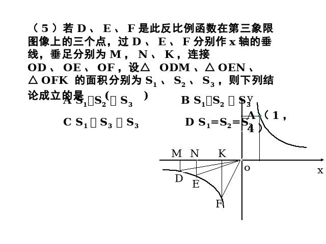 初三下册数学第二十六章反比例复习题26PPT教学自制课件(数学)第5页