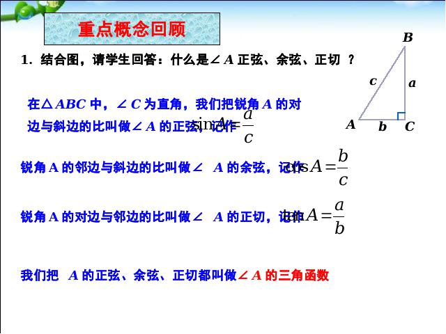 初三下册数学数学《28.1锐角三角函数》第2页