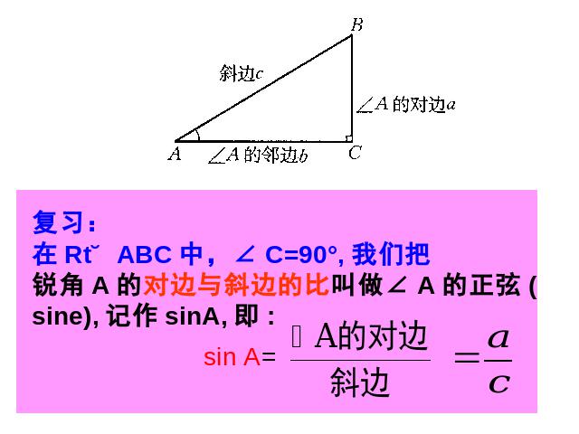 初三下册数学《28.1锐角三角函数》数学第2页