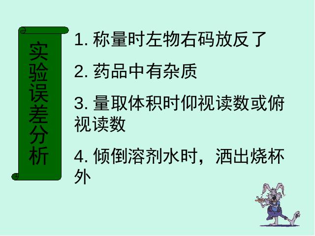 初三下册化学一定溶质质量分数的氯化钠溶液的配制化学第10页